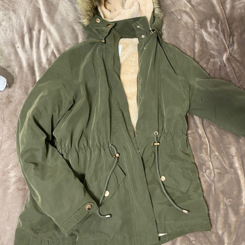 Brand New Military Green Jacket with Gold Accents